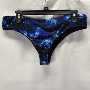 HOT TOPIC GOTHIC SEXY STARS L GALAXY BLACK REVERSIBLE BIKINI BOTTOMS SWIMSUIT